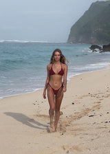 Rio Triangle Bikini Top - Dark Red