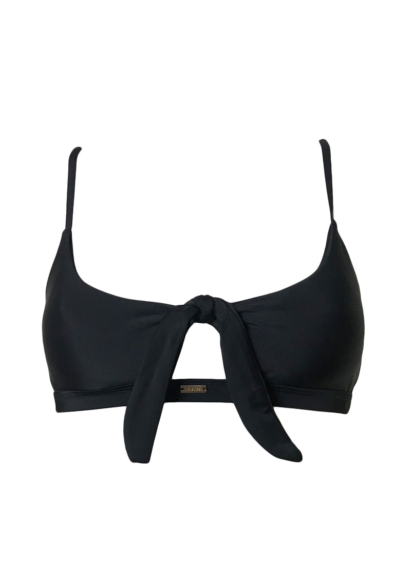 Aruba Front Tie Crop Top Bikini - Noir - Laara Swim